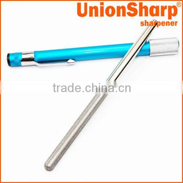 Outdoor pen design diamond retractable knife sharpener