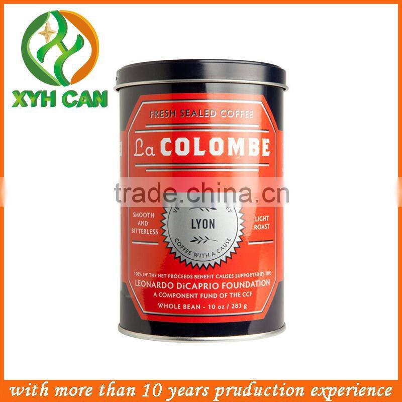 Food grade Empty Round Coffee Can/ coffee tin box/tin container for tea/coffee