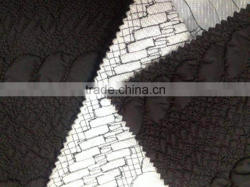 Padded winter embroidery quilting jacket/garment fabric