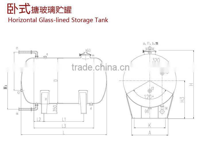 HORIZONTAL CLASS LINED CARBON STEEL STORAGE TANK