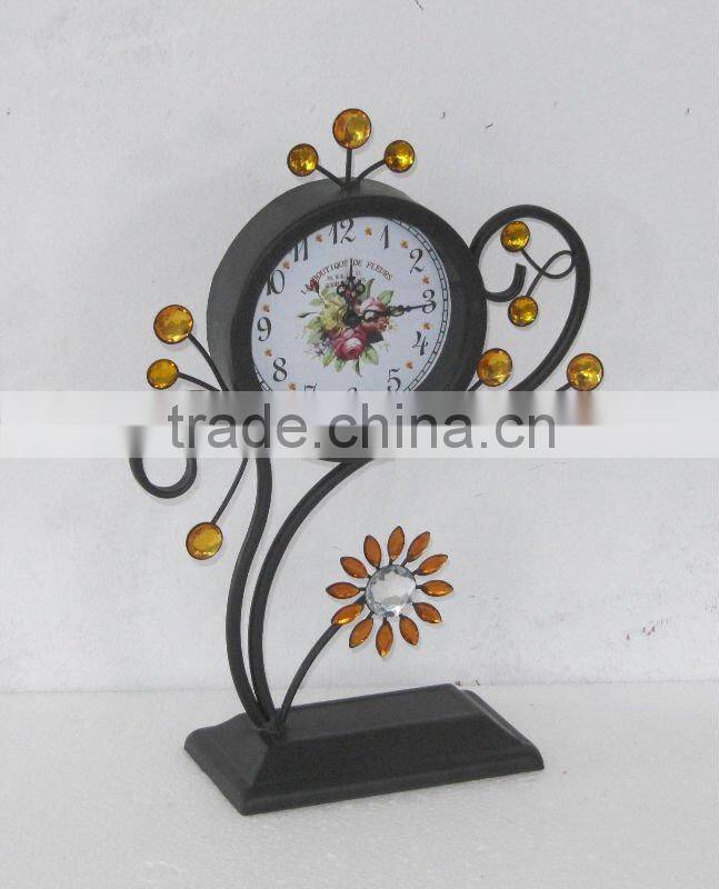 100645EA-Acrylic Diamond Metal Table Clock
