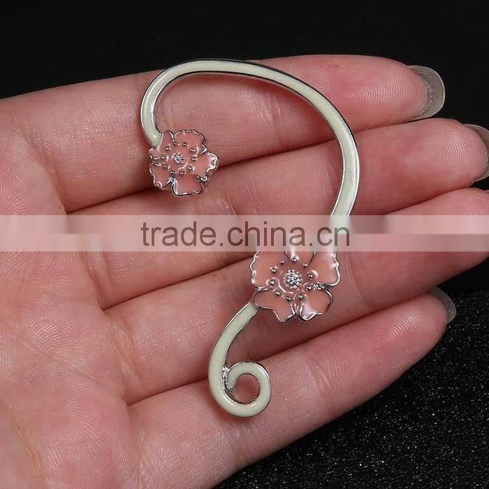 Trending plant design jewelry vine shaped earring with flower ear cuff