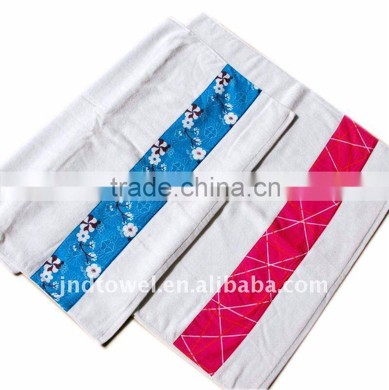 cotton towel with TC print fabric