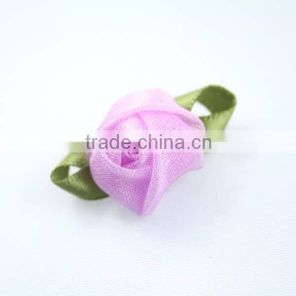 Satin leaf chiffon ribbon rose