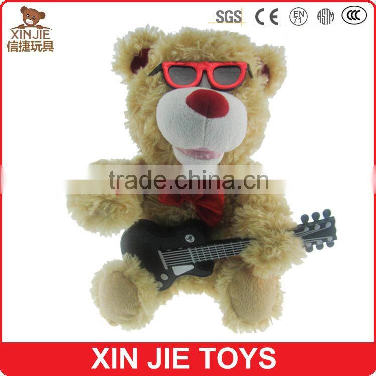 custom plush pet dog toy with music lovely soft talking dog for kids eco-friendly material plush electronic dog toy