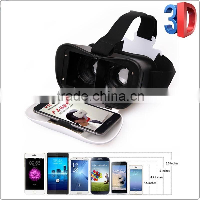 3D vr virtual reality headset 3d vr glasses 5th version for 3.5 to 6 inch smartphones for 3d movies.