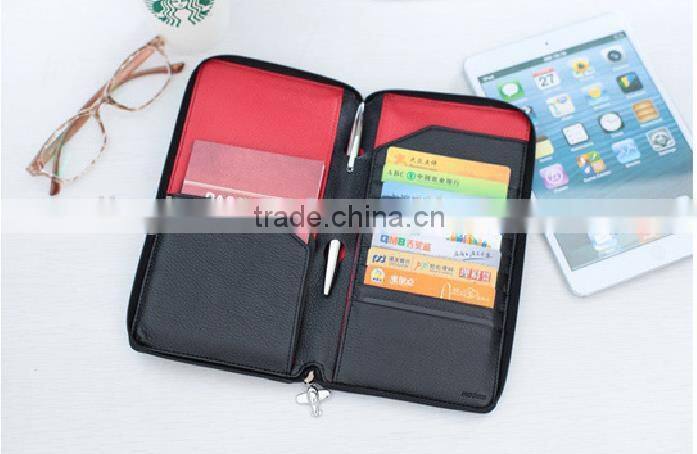 genuine Leather ID Wallet Clutch Checkbook Wallet Credit Cards Holder