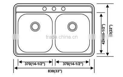 cUPC topmount kitchen sink 8456A