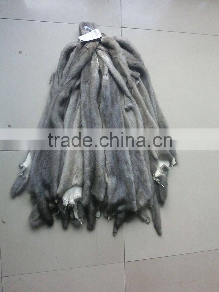 Factory Direct Black Color Sable Fur Skin / Real Tan Mink Fur Skin