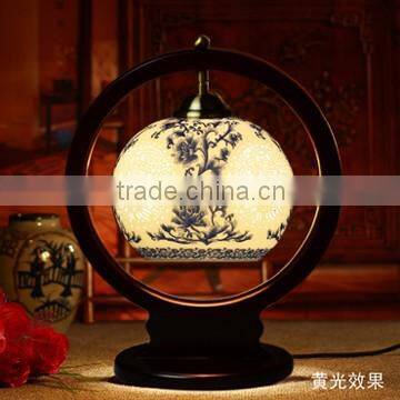 Vintage Industry Loft Style Iron Table Light Desk Lamp Porcelain For Bedroom Wedding Gift