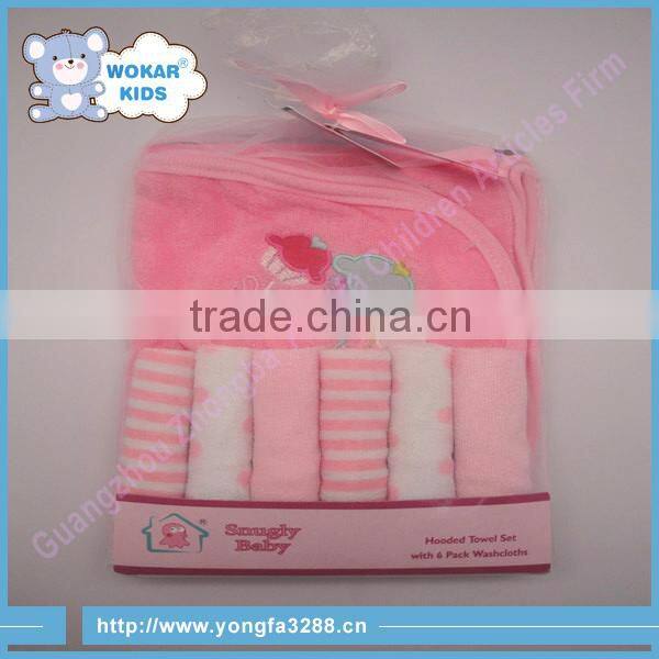 For kids small MOQ baby facecloth & hooded bath towel