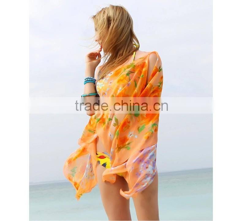 2015 summer beach chiffon poncho scarf shawl dress