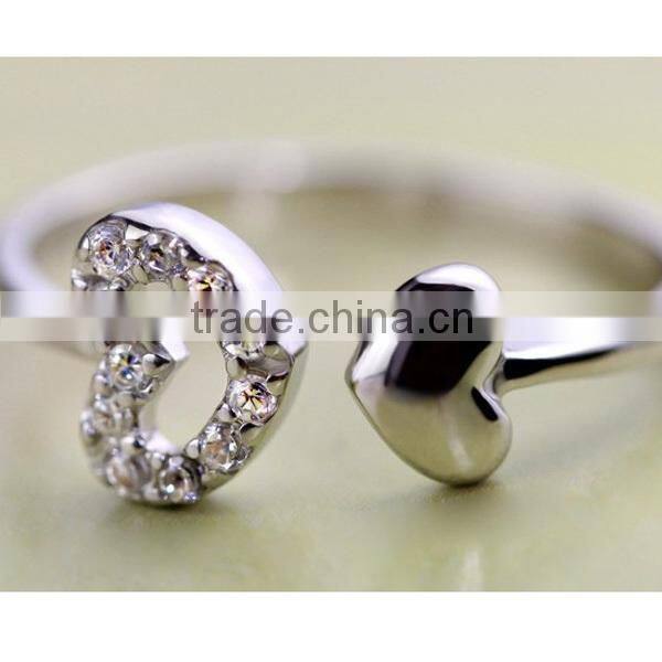 heart diamond solid value 925 silver china cz rings