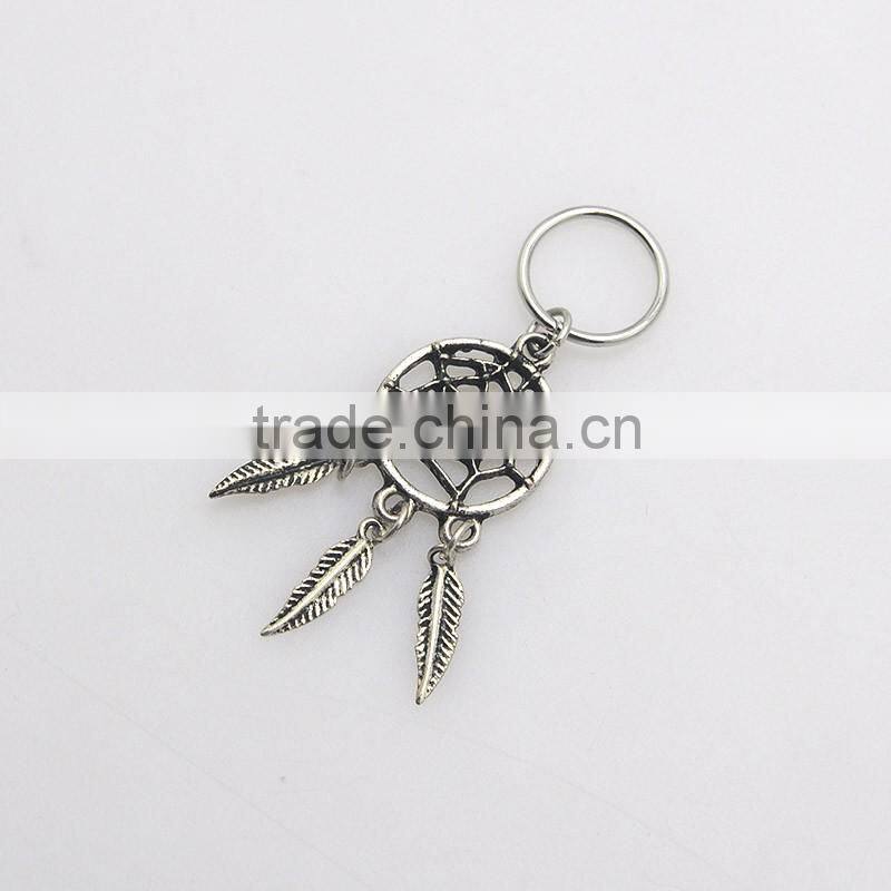 Ethnic Style Jewelry Womens Hollow Leaf Tassel Silver Dreamcatcher Rings Design