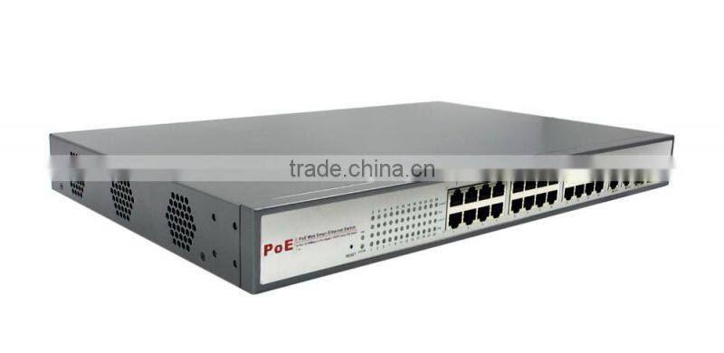 Alibaba best sellers 24 port POE Switch YJS-POE24/B