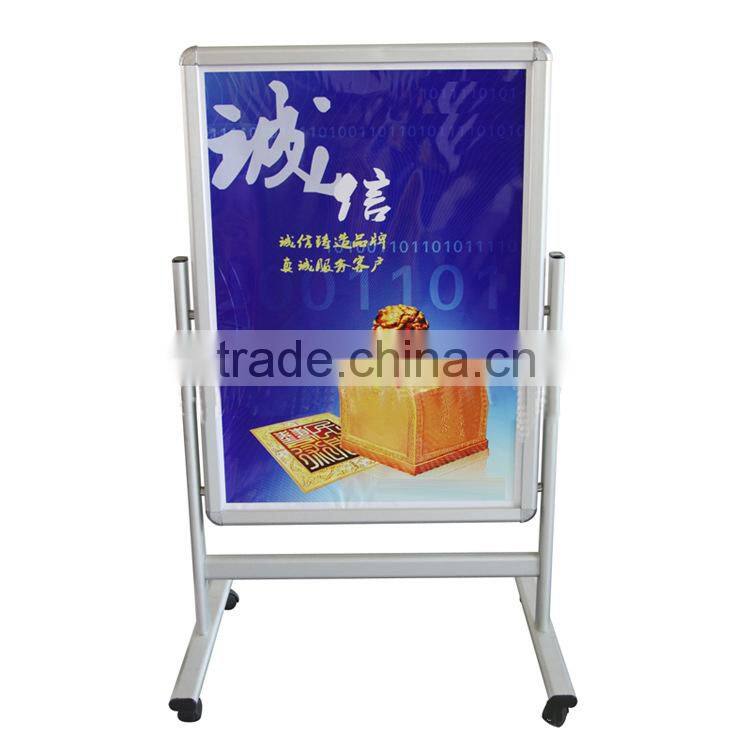 China Excellent Display Equipment of Double Side Advertisement A1 Size Wheeled Poster Stand