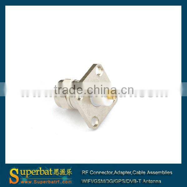F 4 Hole Panel Mount Plug with extended dielectric&solder post coaxial rg6 compression rg6 f connector