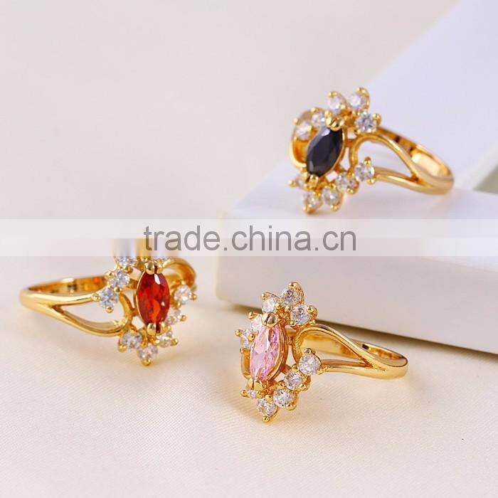 China Jewelry Manufacturer 18k Gold Color Heart-shaped Jewelry Ring