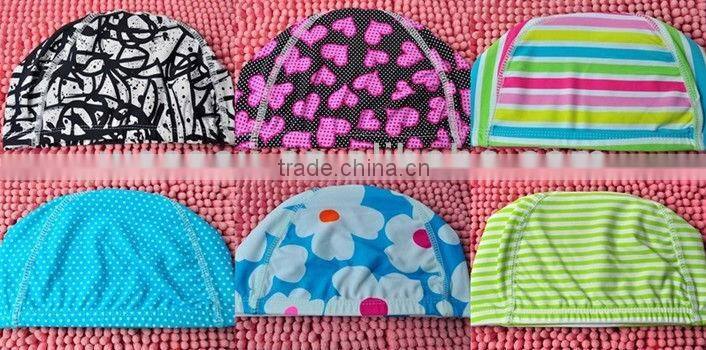 Hot sale Adult flowers Lycra swim cap/swimming hat custom cheap wholesale