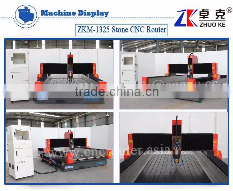 PCI NcStudio Controller Stone CNC Router Machine ZK-1325 With 5.5KW Big Power Water Cooling Spindle&Hybird Servo Motor