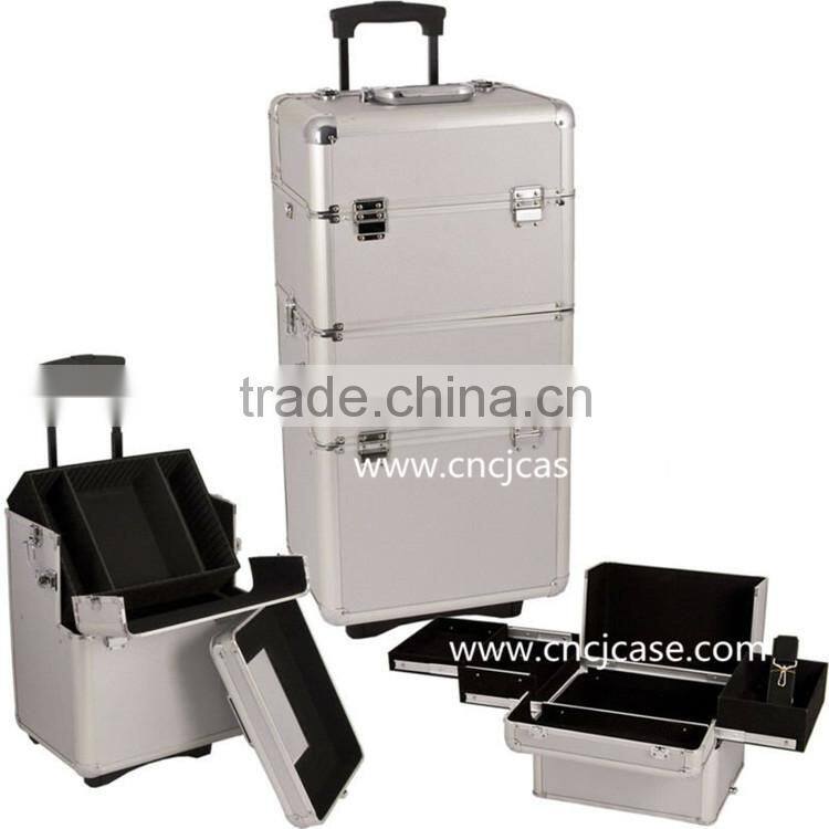 aluminum trolley make up case made in china