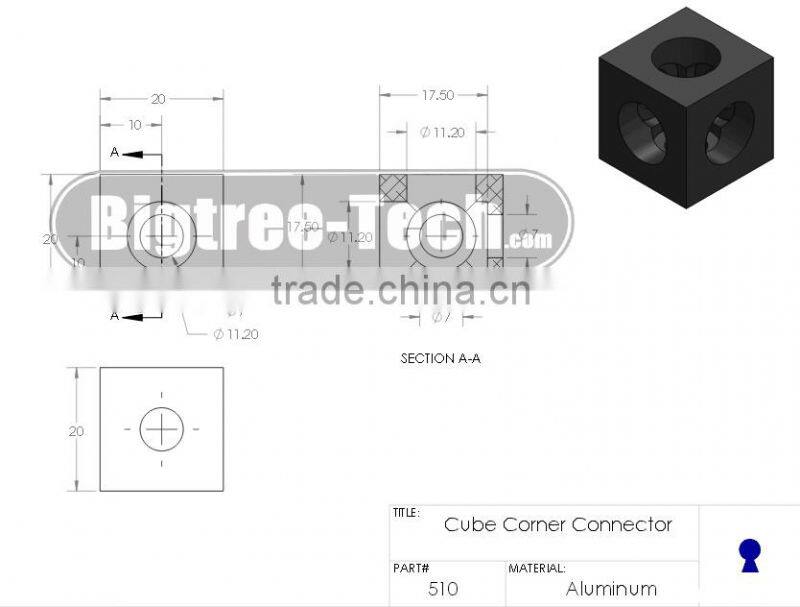 For V-slot 3d printer CNC parts Cube Corner Connector For Openbuilds C-beam Aluminum Profile Extrusion 3D0277