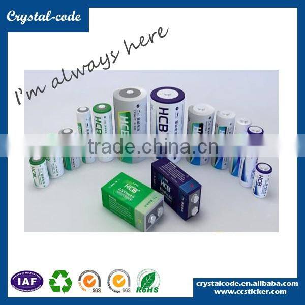 Self adhesive battery sticker label