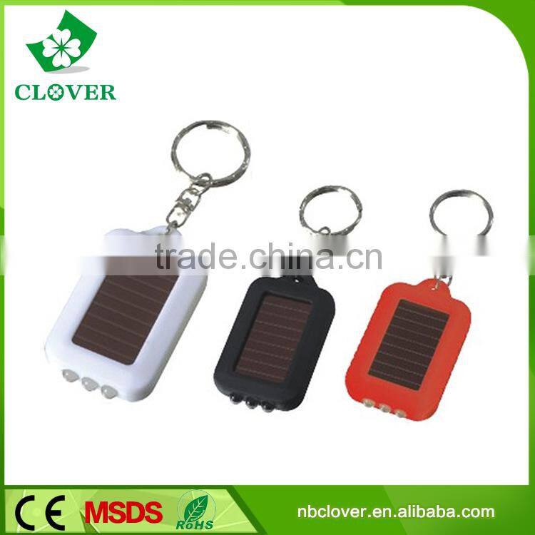 Colorful 3 led personalized mini solar keychain for promotion