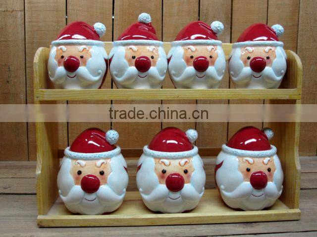 Christmas Santa Storage Spices Jar Canisters