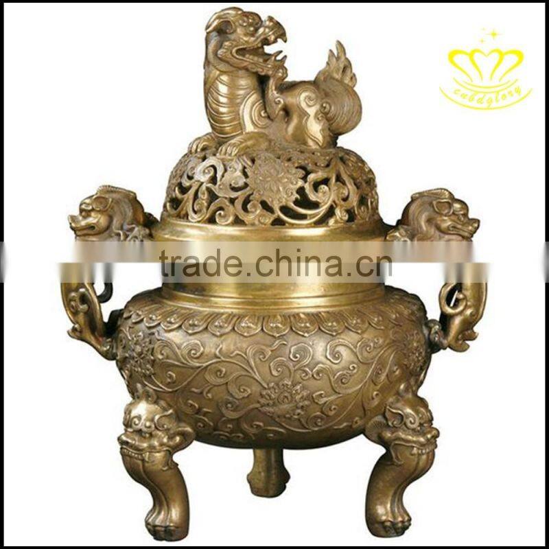 The bronze censer Temple round rectangle copper incense burner