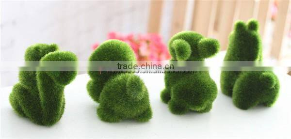 Cute Fake Animal Artificial Topiary Grass Animal For Home Decoration