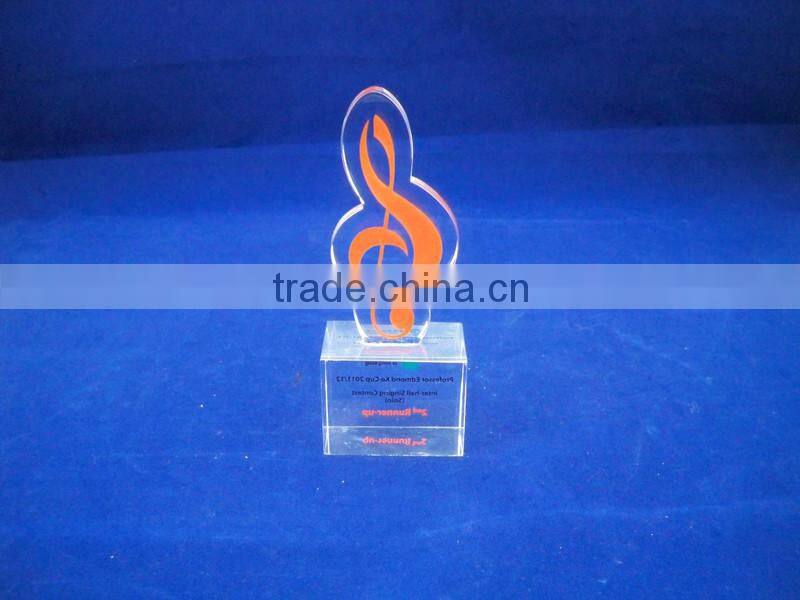 Music Awards crystal acrylic award trophy