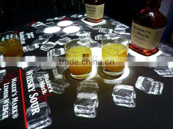 Chariot Hot product glass table interactive bar with ice block effect