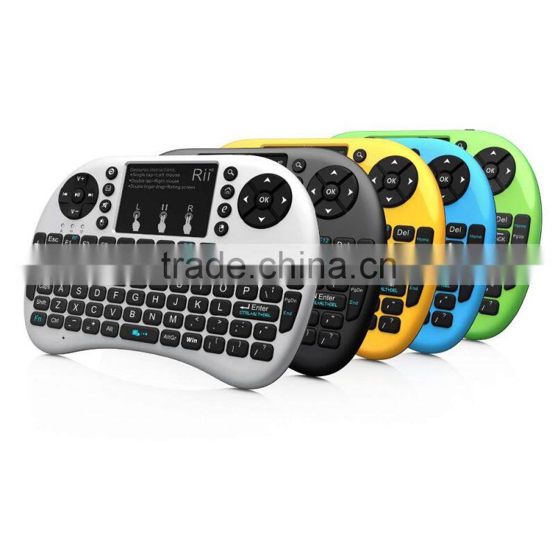 Rii I8 Backlit 2.4GHz Mini Wireless Keyboard Fly Air Mouse with Touchpad Handheld Gaming Keyboard for Tablet PC Android TV