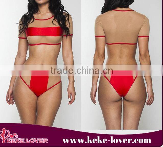 wholesal 2015 new arrival lady photos sexy open brazilian bikini plus size swimsuit women side open swimwear