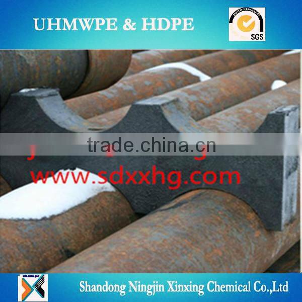 uhmwpe and hdpe polyethylene plastic pipe support block
