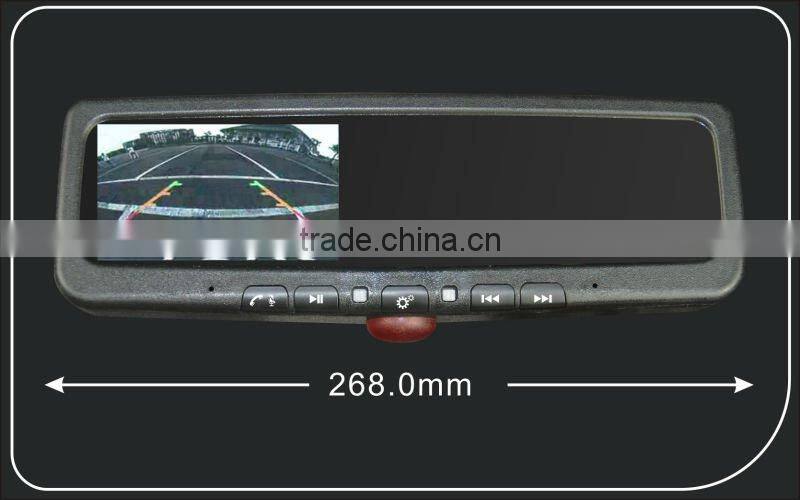 car rearview mirror with reverse camera, bluetooth,LCD Auto-Dimming function