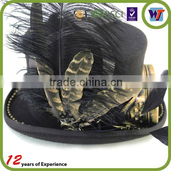 Black Fancy Vintage Steam Punk Top Hat Cosplay Hat Men Headwear