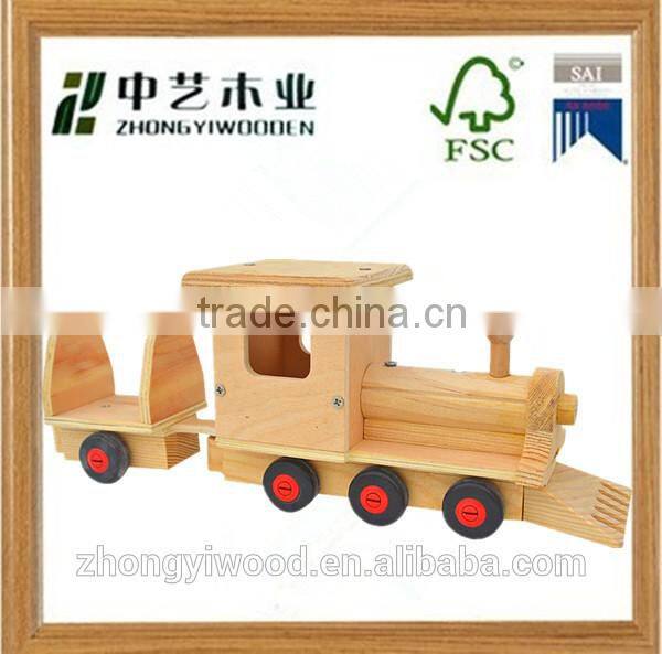 Mini cute children interests beneficial natural customized DIY small unfinished wooden car plane toy