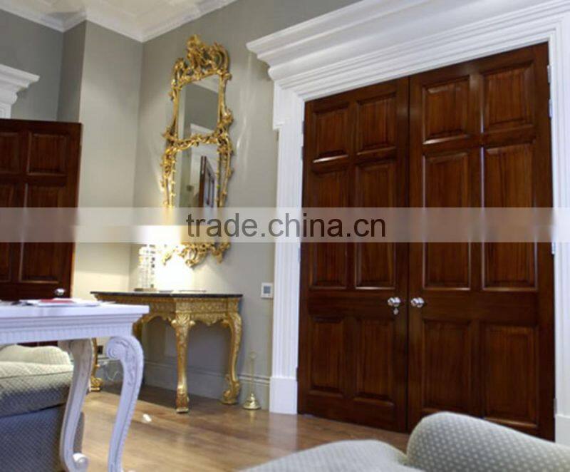 Front wooden double door with rubber seal strip