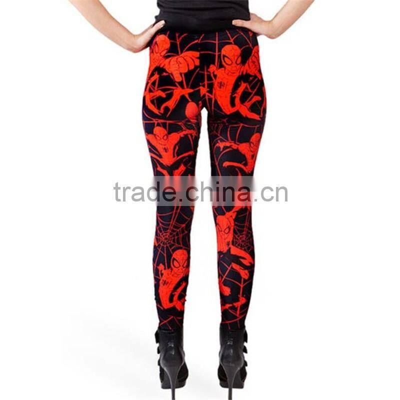 2016 New arrival Women Legins Spider-Man Fitness Sexy Red Leggings