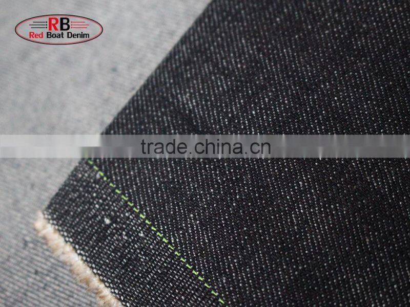 Wholesale black and gray brushed cotton denim fabric