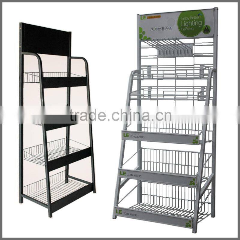 SSW-CM-125 Custom Retail Store Metal Wire Mesh Floor Display Racks China Manufacturer Direct Sales