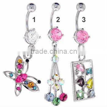 316L black plated skull jewelry body piercing navel rings