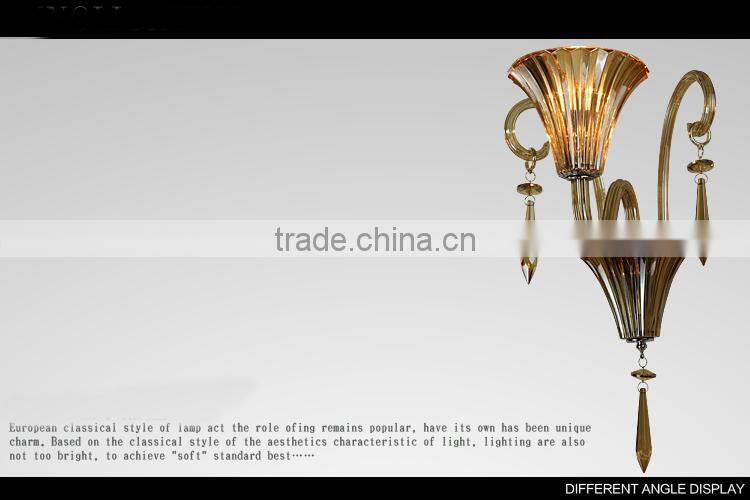 Amber glass wall lamp for living room