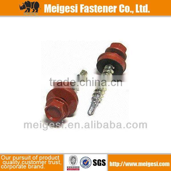 RAL HEX WASHER HEAD SELF-DRILLING SCREW WITH COLOR PAINTED,ROOFING SCREW