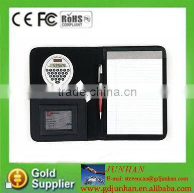 2016 High sale custom leather notebook calculator with pen