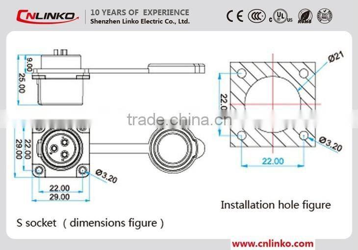 IP67 Waterproof Welding Plug and Sockets Connector PIN Connector 9, for Audio Amplifier Connector