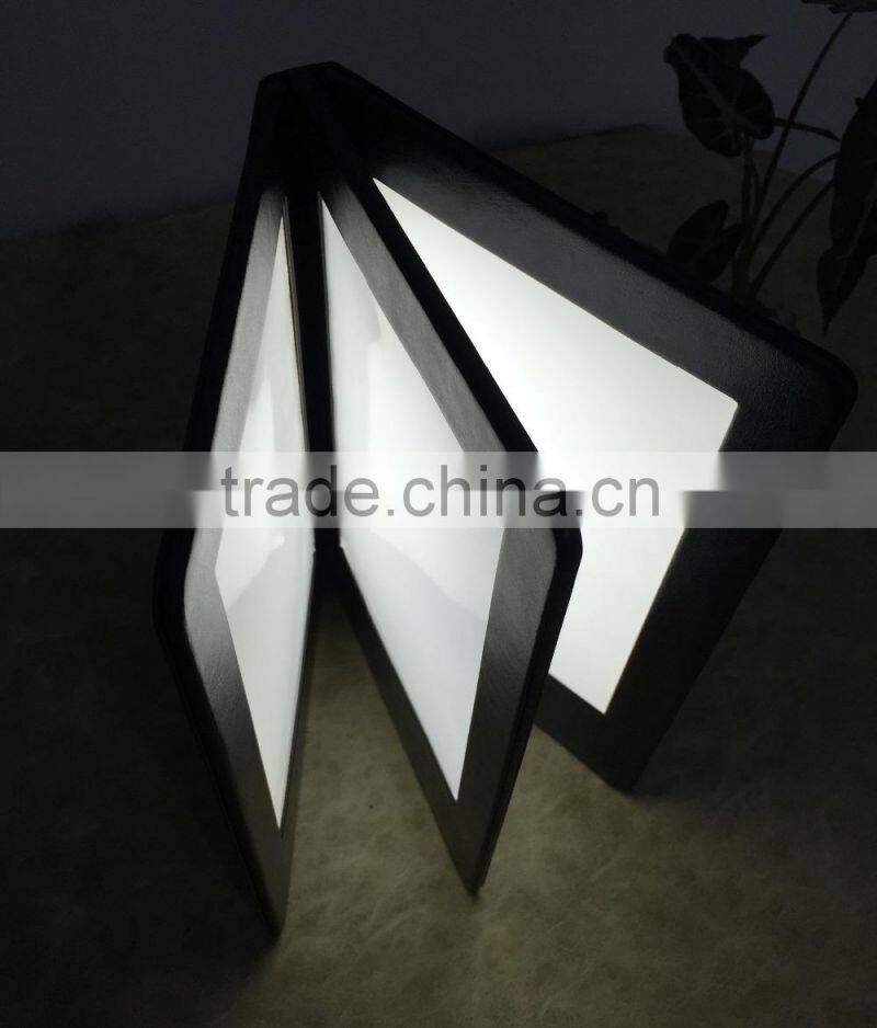 4 sheets illuminated led menu led menu cover