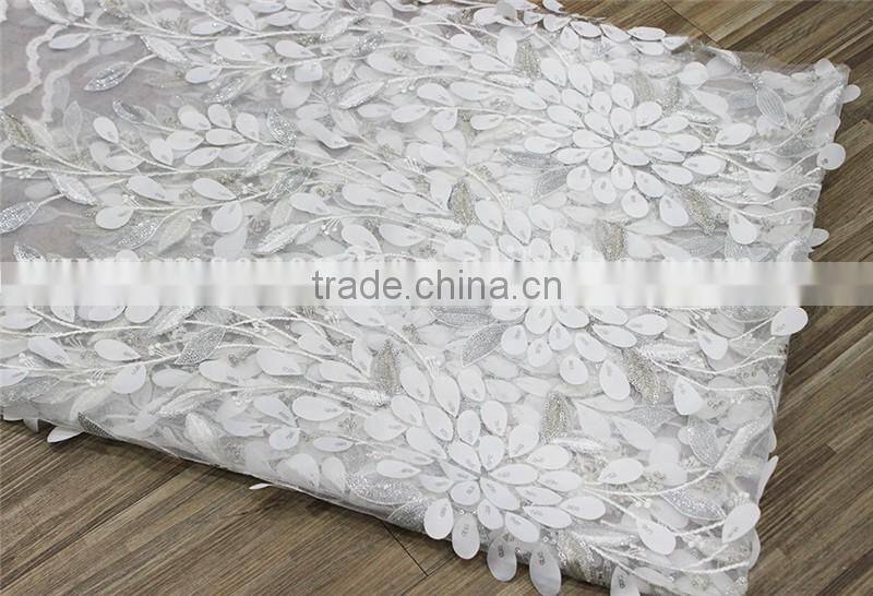 2016 Latest heavy custom-made sequins embroidery embellished fabric with Best Price